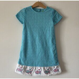 Masters Golf Kids Girl’s Blue Eyelet Dress Size XS 5 Preppy Classic Summer USA